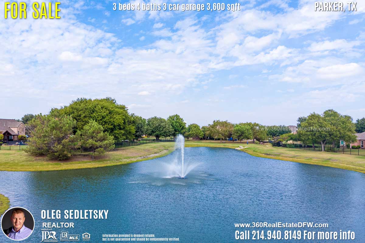 Beautiful House For Sale in Parker TX. 3 beds 4 baths 3-car garage 3,600 sqft. Allen ISD - Call 214.940.8149 Oleg Sedletsky Realtor in Parker, TX
