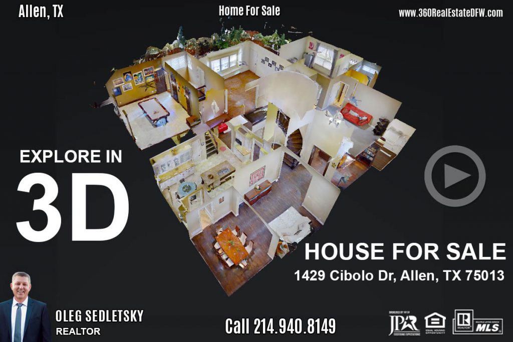 For Sale 4Bd, 3.1 Ba, 4188 Sqft, in Allen, TX with Allen ISD. Well maintained 2 story home in highly sought after Twin Creeks! Explore in 3D Call Oleg Sedletsky Realtor at 214-940-8149