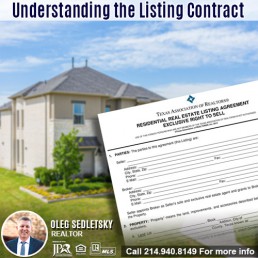 Understanding Listing Contract in DFW-Contact Oleg Sedletsky REALTOR - 214.940.8149