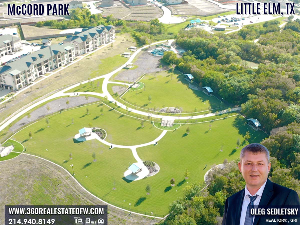 Things to do in Little Elm TX - McCord Park Park - splash pad, dog park, trails, fishing dock - Oleg Sedletsky Realtor