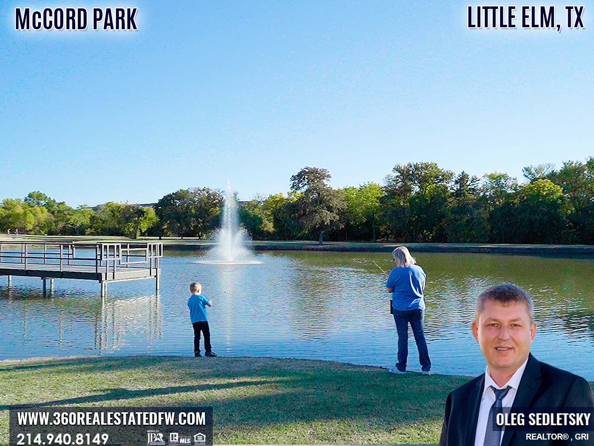 Things to do in Little Elm TX - McCord Park Park - splash pad, dog park, trails, fishing dock - Oleg Sedletsky Realtor