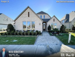 New Construction Homes in Prosper, Tx. 1 Story-4 Beds-3 Baths-3580 Sqft. Call 214-940-8149 Oleg Sedletsky Realtor for help with your New Home purchase