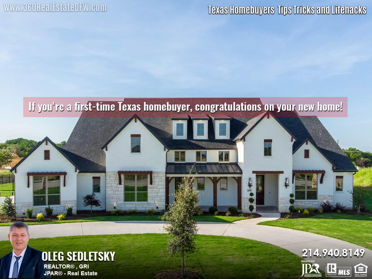 If you're a first-time homeowner, congratulations on your new home! There are a few tips and tricks for homebuyers presented by Oleg Sedletsky Realtor in Dallas TX