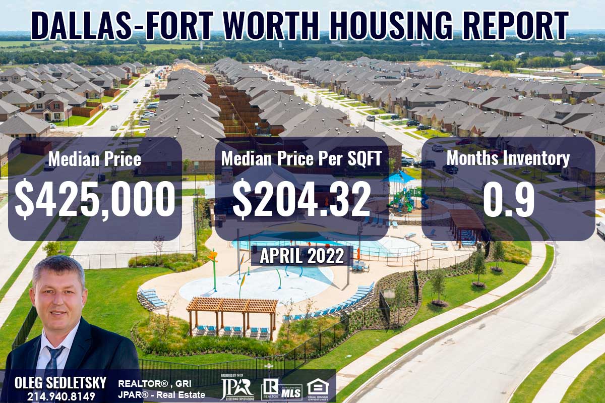 Dallas-Fort Worth Housing Report April 2022 - Oleg Sedletsky Realtor in DFW - 214-940-8149