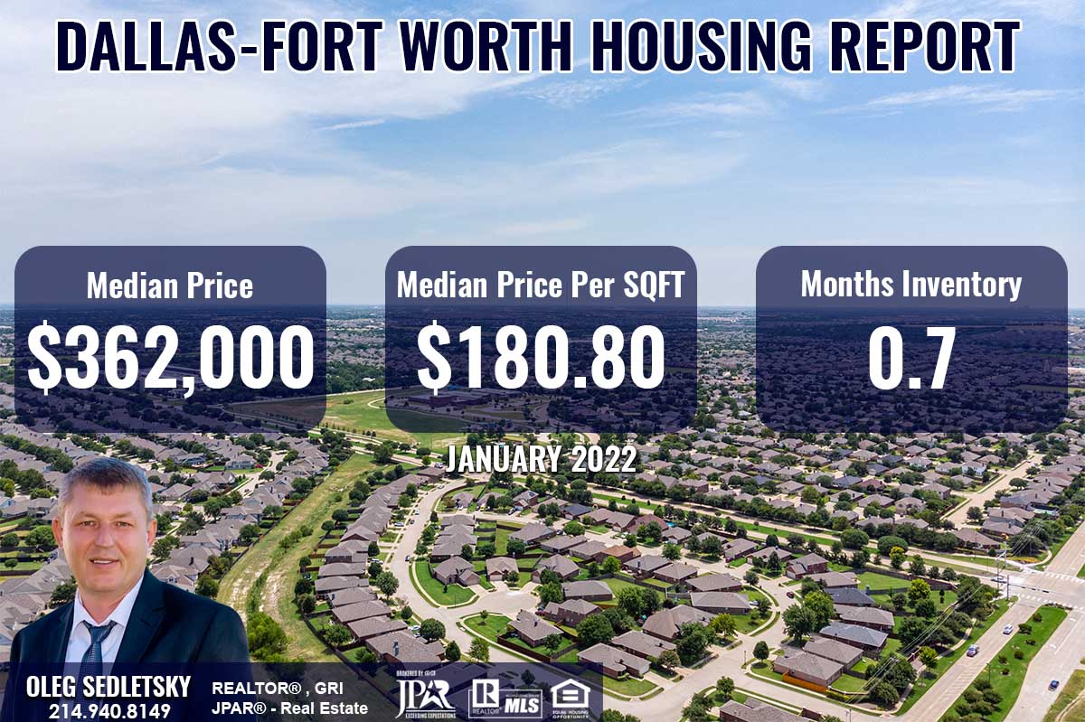 Dallas-Fort Worth Housing Report January 2022 - Oleg Sedletsky Realtor in DFW - 214-940-8149