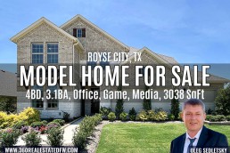 Model Home For Sale in Royse City TX 2 Story, 4BD, 3.1BA, GAME, MEDIA, 3038 SqFT Realtor in Royse City, TX and Dallas-Fort Worth representing Home Buyers - Oleg Sedletsky 214-940-8149. Buying New Construction Homes in Royse City, TX and Dallas-Fort Worth