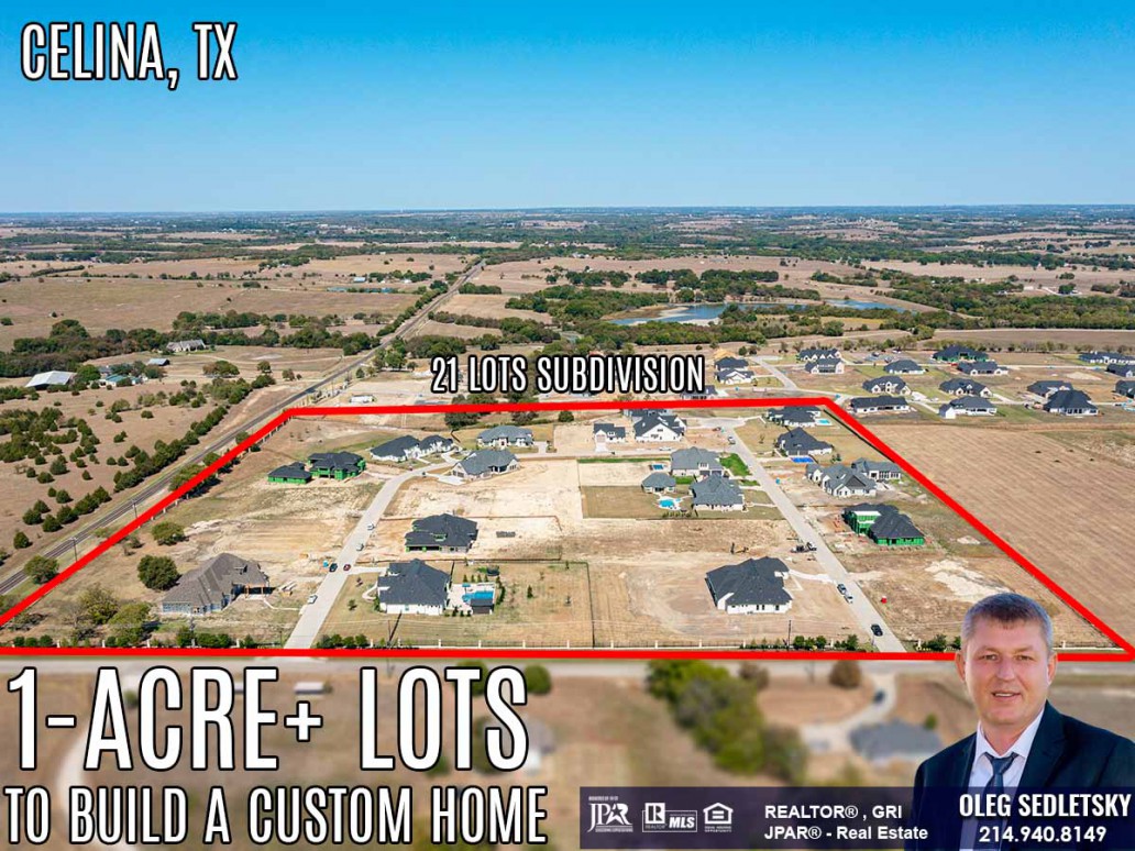 2Acre lots availability in the Dallas area. Luxury builder market