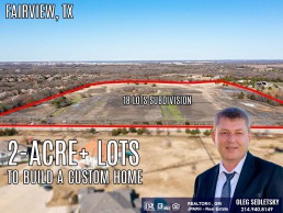 2 Acre Lots Available For Home Construction in Fairview TX-Oleg Sedletsky Realtor - Dallas-Fort Worth Relocation Expert - 214-940-8149-moving to Fairview TX