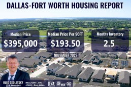 Dallas-Fort Worth Housing Report November 2022 - Oleg Sedletsky Realtor in DFW - 214-940-8149