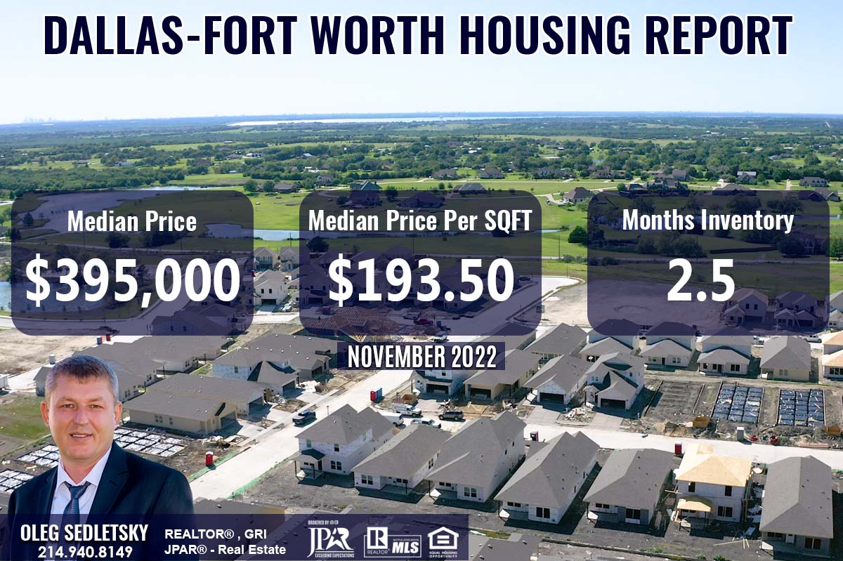 Dallas-Fort Worth Housing Report November 2022 - Oleg Sedletsky Realtor in DFW - 214-940-8149