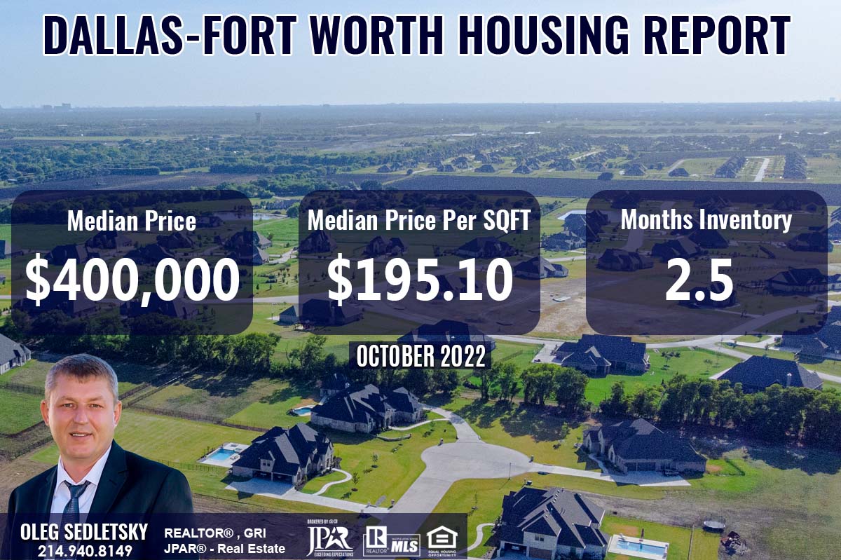 Dallas-Fort Worth Housing Report October 2022 - Oleg Sedletsky Realtor in DFW - 214-940-8149