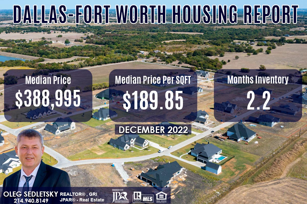 Dallas-Fort Worth Housing Report December 2022 - Oleg Sedletsky Realtor in DFW - 214-940-8149