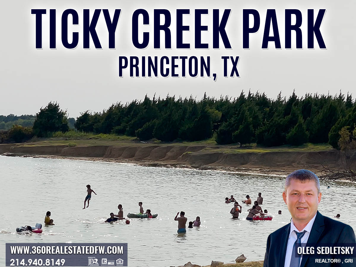 The Ticky Creek Park is a perfect place for outdoor recreation! Nestled at the tip of a peninsula in the middle of Lavon lake. This park is 1 of 4 lake parks within a 10-mile radius of Princeton TX. Amenities in Ticky Creek Park include 2 restrooms, spacious parking, 10 picnic sites, and a small swimming beach.