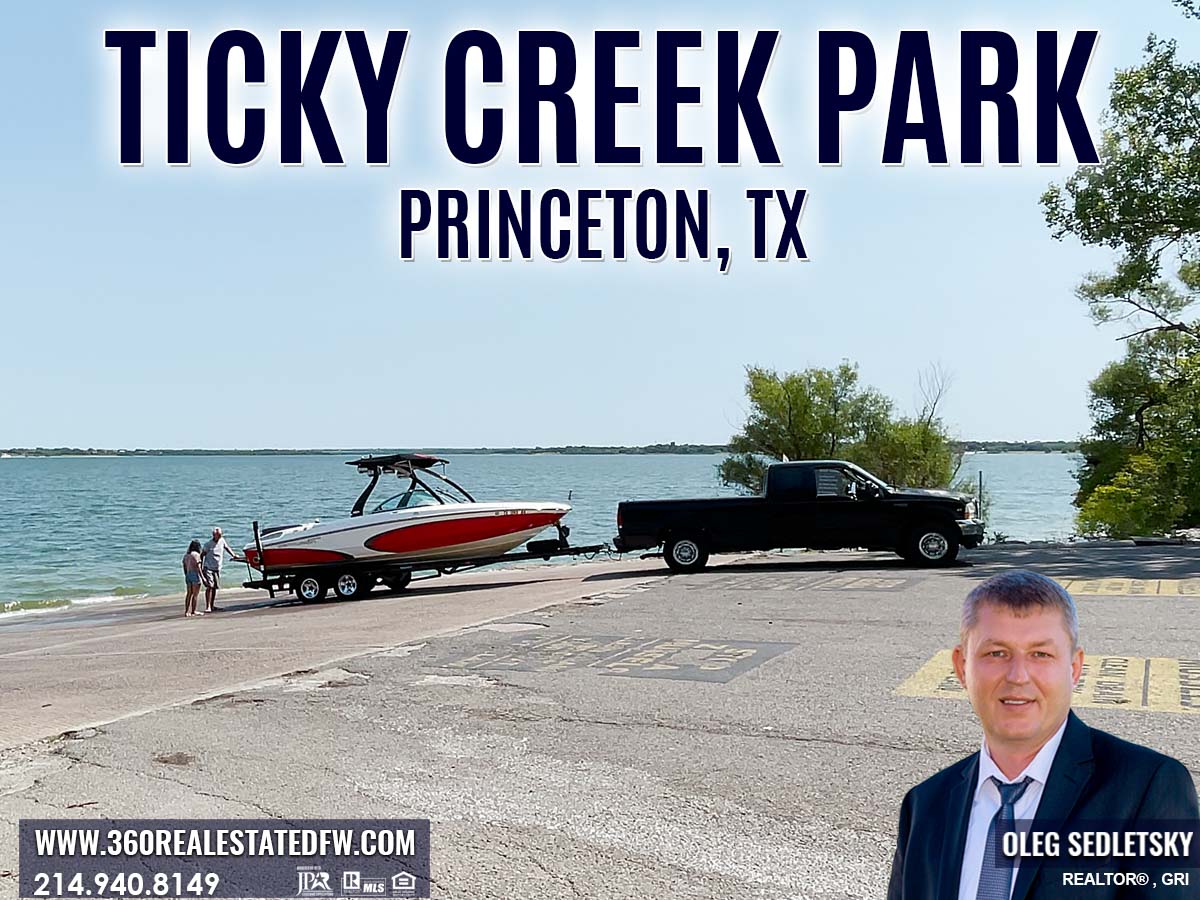 The Ticky Creek Park is a perfect place for outdoor recreation! Nestled at the tip of a peninsula in the middle of Lavon lake. This park is 1 of 4 lake parks within a 10-mile radius of Princeton TX. Amenities in Ticky Creek Park include 2 restrooms, spacious parking, 10 picnic sites, and a small swimming beach.