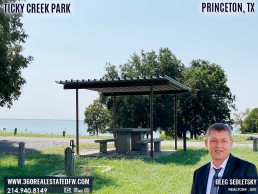 The Ticky Creek Park is a perfect place for outdoor recreation! Nestled at the tip of a peninsula in the middle of Lavon lake. This park is 1 of 4 lake parks within a 10-mile radius of Princeton TX. Amenities in Ticky Creek Park include 2 restrooms, spacious parking, 10 picnic sites, and a small swimming beach.