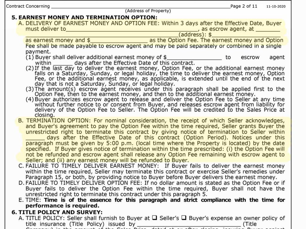 A FirstTime Homebuyer's Guide to Earnest Money and Option Fee when