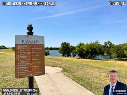 Town Lake Park At Whispering Farms in Prosper TX - A 24.49 acres community park with 27-acre stocked lake.