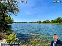 Town Lake Park At Whispering Farms in Prosper TX - A 24.49 acres community park with 27-acre stocked lake.