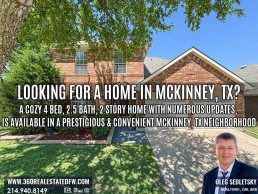Looking for a home in McKinney, TX? Discover this cozy 4 bed, 2.5 bath home with numerous updates, in a convenient McKinney location, for a joyful living experience.