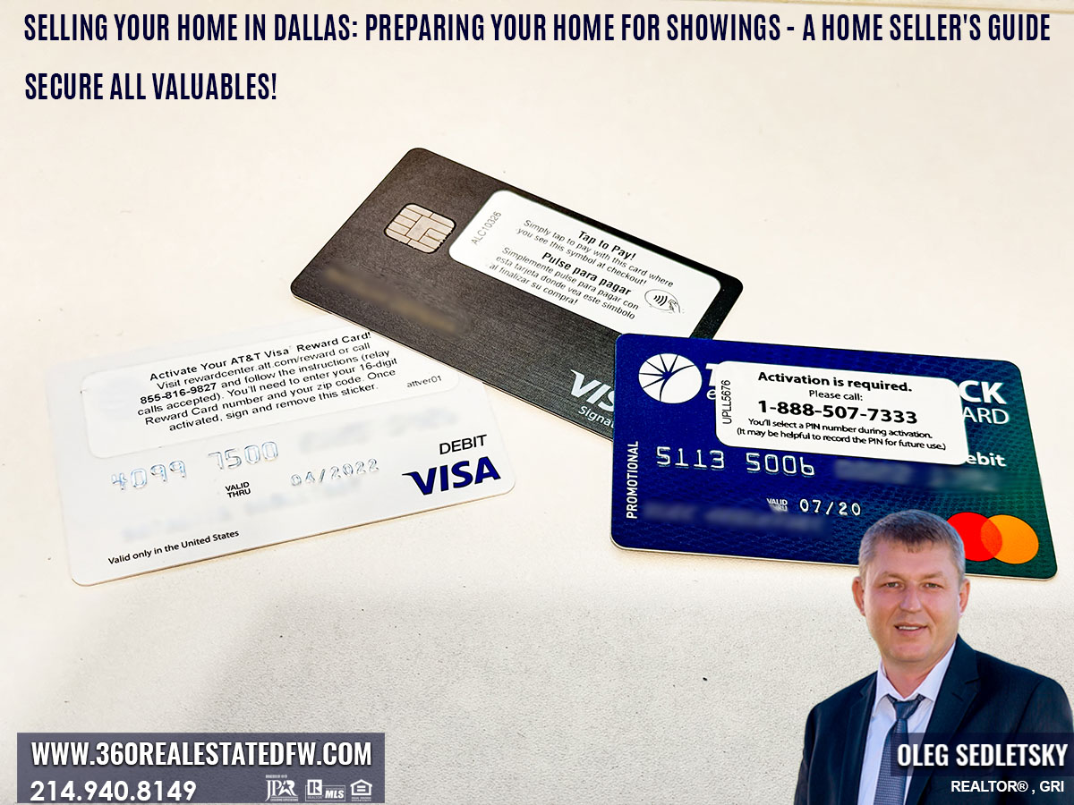 Selling your home in Dallas: Preparing Your Home for Showings - Secure All Valuables such as Credit Cards