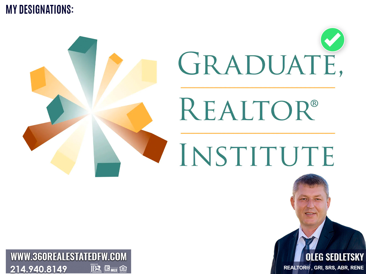 The Graduate, REALTOR® Institute (GRI) symbol is the mark of a real estate professional who has made the commitment to provide a high level of professional services by securing a strong educational foundation.