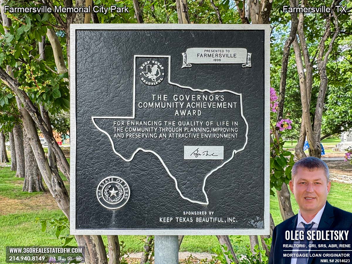 Relax and Unwind at Farmersville, TX Memorial City Park in Historic Downtown !