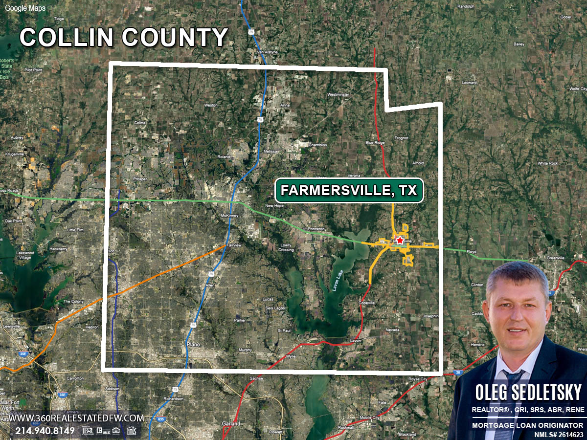 Farmersville, TX is the city in Collin County Texas