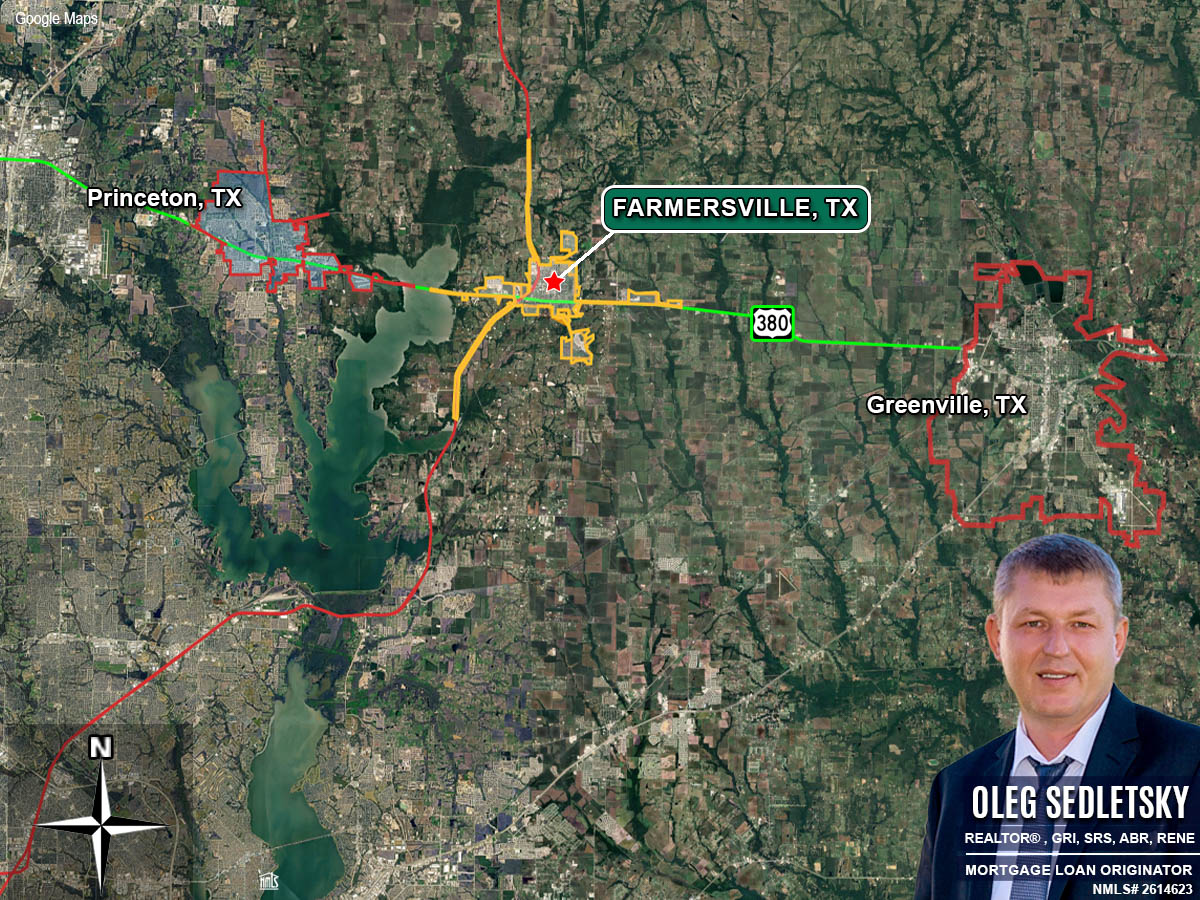 Farmersville, TX is situated in Northeast Collin County, nestled between the cities of Princeton, TX and Greenville, TX along U.S. Highway 380.