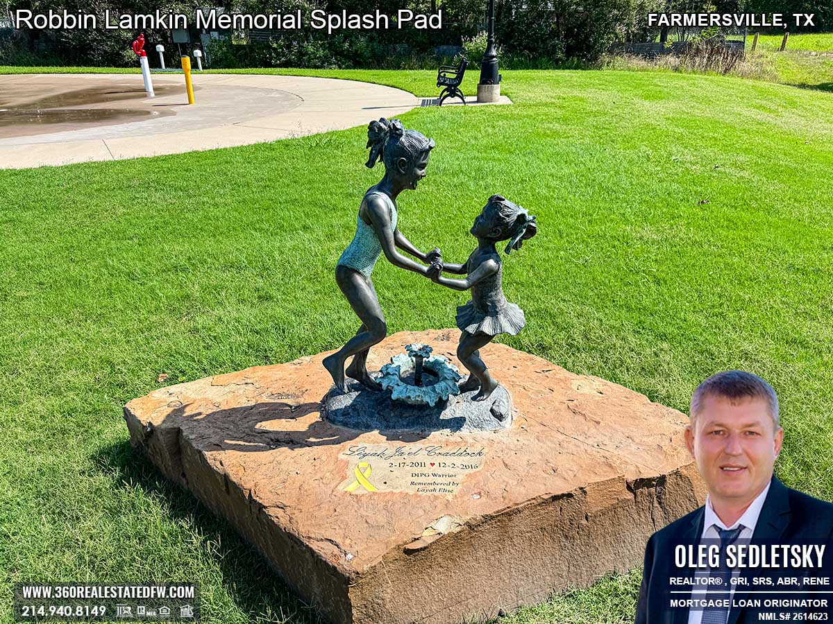 The Robbin Lamkin Memorial Splash Pad in Farmersville, TX is a beloved spot for kids, offering endless fun and excitement.