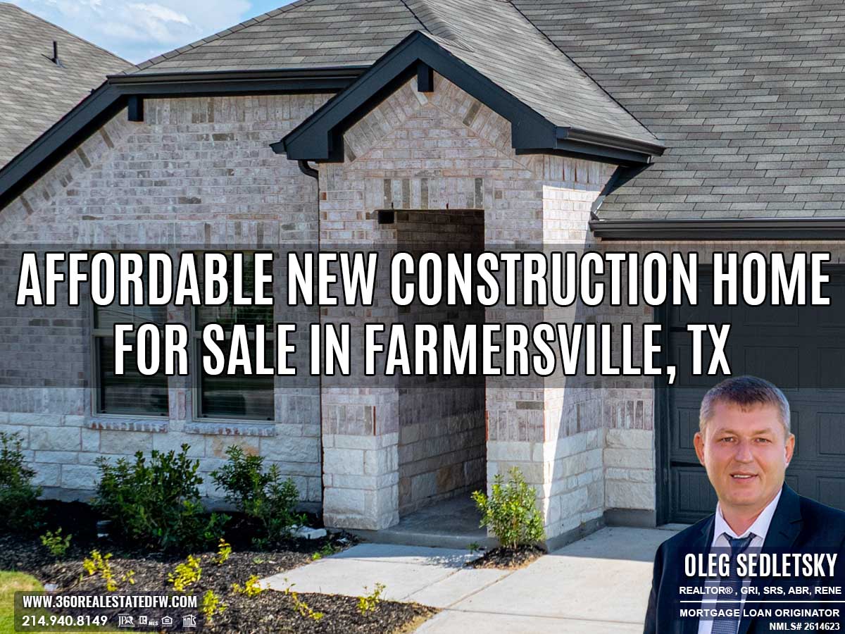 Exceptional new construction homes for sale in Farmersville, Texas. 1 Story, 4 Bed, 3 Bath, 2050 sqft, Covered Patio, 2 Car Garage