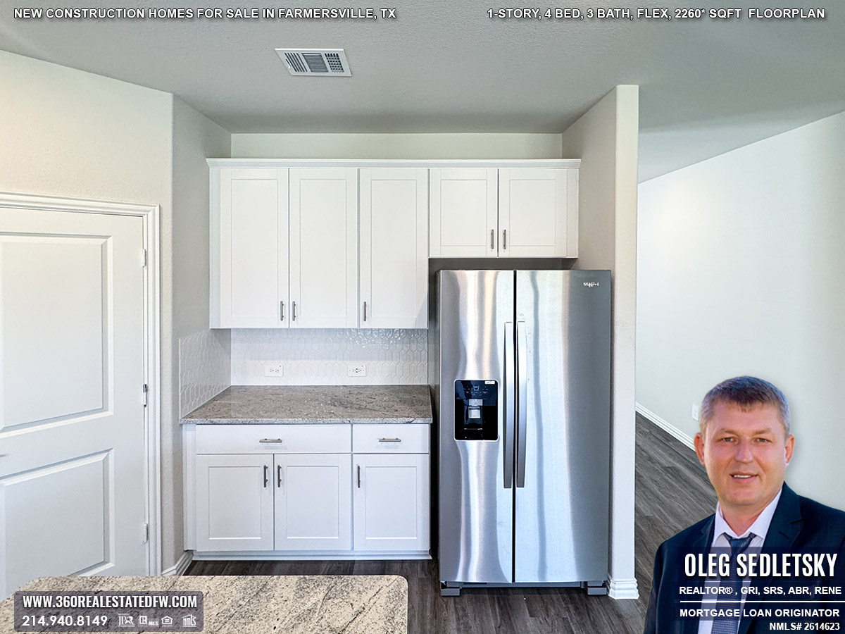 Exceptional new construction homes for sale in Farmersville, Texas. 1-Story, 4 Bed, 3 Bath, Flex, 2260 sqft, Covered Patio, 2 Car Garage