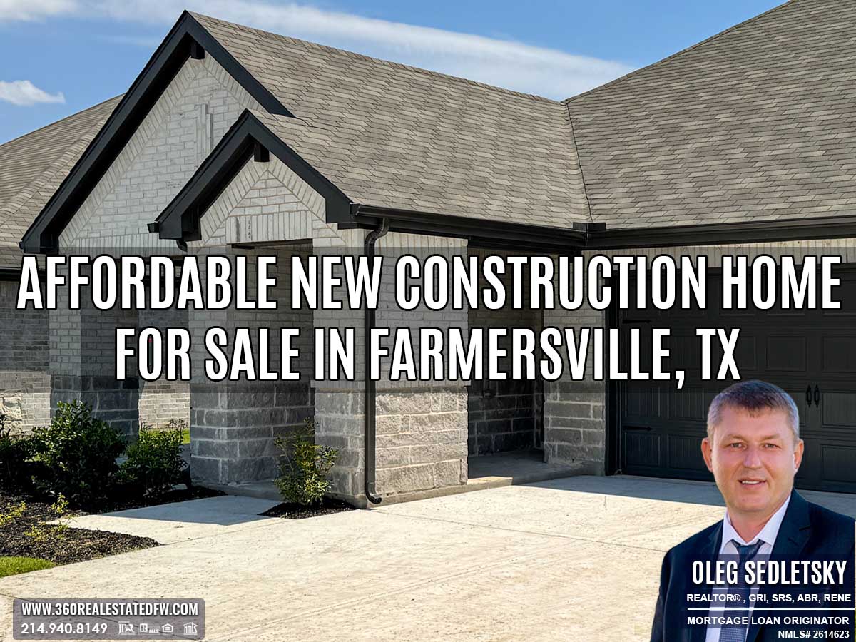 Exceptional new construction homes for sale in Farmersville, Texas. 1 Story, 3 Bed, 2 Bath, Flex, 1830 sqft, Covered Patio, 2 Car Garage