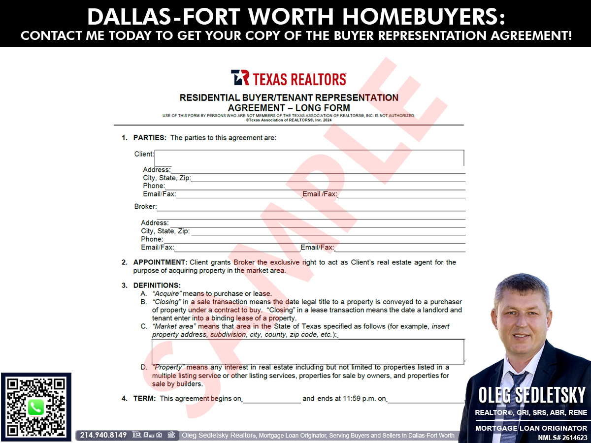 2026 RESIDENTIAL BUYER/TENANT REPRESENTATION AGREEMENT SAMPLE