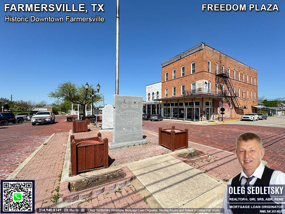Freedom Plaza features a dedicated Veterans Memorial located in Historic Downtown in Farmersville, Texas