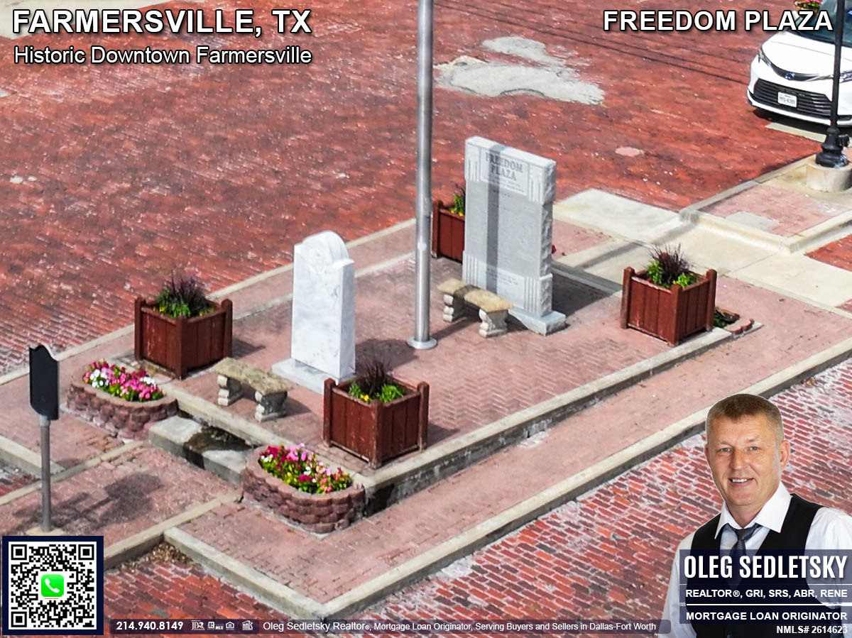 Freedom Plaza features a dedicated Veterans Memorial located in Historic Downtown in Farmersville, Texas