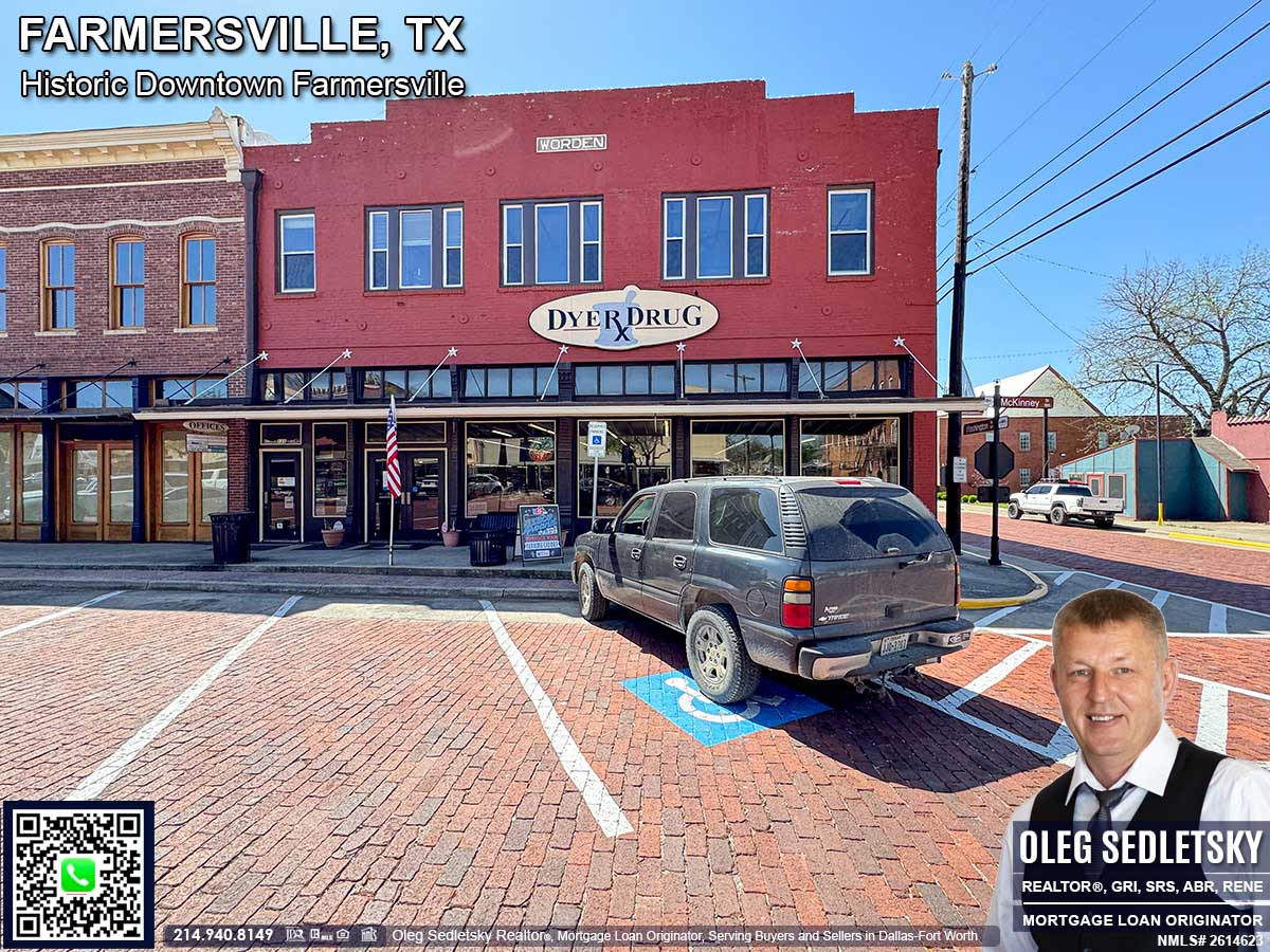 Historic Downtown in Farmersville, Texas, is officially recognized as the Farmersville Commercial Historic District