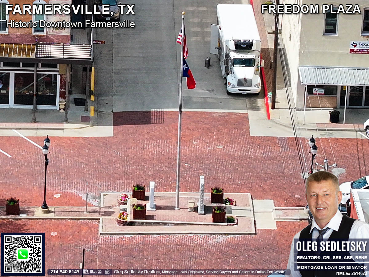Freedom Plaza features a dedicated Veterans Memorial located in Historic Downtown in Farmersville, Texas