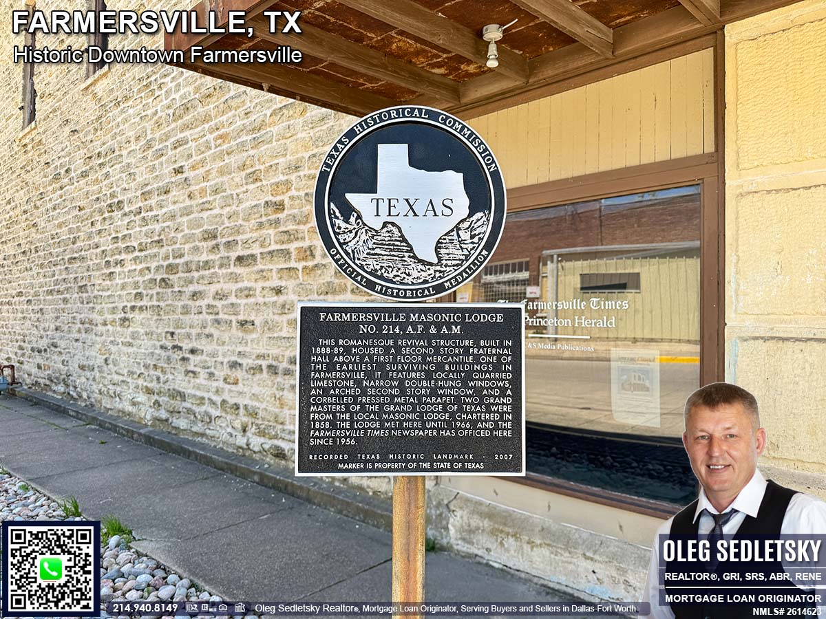 Historic Downtown in Farmersville, Texas, is officially recognized as the Farmersville Commercial Historic District