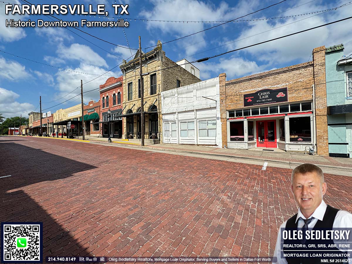 Historic Downtown in Farmersville, Texas, is officially recognized as the Farmersville Commercial Historic District