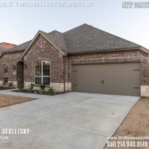 New Construction Home in Melissa, TX. Contact Oleg Sedletsky REALTOR - 214.940.8149 - www.360RealEstateDFW.com - JP & Associates Realtors 3 Beds, 3 Baths, 3 Car Garage, 2479 sqft Note! Information provided is deemed reliable, but is not guaranteed and should be independently verified. Price and Home Availability is subject to change without notice. Square footages are approximate.