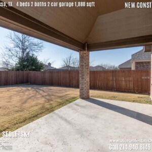 New Construction Home in Melissa, TX. Contact Oleg Sedletsky REALTOR - 214.940.8149 - www.360RealEstateDFW.com - JP & Associates Realtors 4 Beds, 2 Baths, 2 Car Garage, 1888 sqft Note! Information provided is deemed reliable, but is not guaranteed and should be independently verified. Price and Home Availability is subject to change without notice. Square footages are approximate.