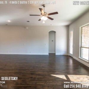 New Construction Home in Melissa, TX. Contact Oleg Sedletsky REALTOR - 214.940.8149 - www.360RealEstateDFW.com - JP & Associates Realtors 4 Beds, 2 Baths, 2 Car Garage, 1888 sqft Note! Information provided is deemed reliable, but is not guaranteed and should be independently verified. Price and Home Availability is subject to change without notice. Square footages are approximate.