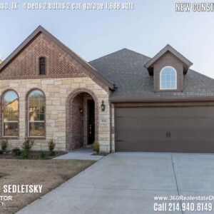 New Construction Home in Melissa, TX. Contact Oleg Sedletsky REALTOR - 214.940.8149 - www.360RealEstateDFW.com - JP & Associates Realtors 4 Beds, 2 Baths, 2 Car Garage, 1888 sqft Note! Information provided is deemed reliable, but is not guaranteed and should be independently verified. Price and Home Availability is subject to change without notice. Square footages are approximate.
