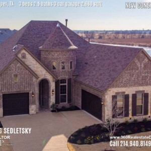 New Construction Home in Prosper, TX. Aerial Photos. Contact Oleg Sedletsky REALTOR - 214.940.8149 - www.360RealEstateDFW.com - JP & Associates Realtors 3 Beds, 2.5 Baths, 3 Car Garage, 2660 sqft Note! Information provided is deemed reliable, but is not guaranteed and should be independently verified. Price and Home Availability is subject to change without notice. Square footages are approximate.