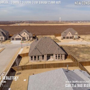 New Construction Home in Prosper, TX. Aerial Photos. Contact Oleg Sedletsky REALTOR - 214.940.8149 - www.360RealEstateDFW.com - JP & Associates Realtors 3 Beds, 2.5 Baths, 3 Car Garage, 2660 sqft Note! Information provided is deemed reliable, but is not guaranteed and should be independently verified. Price and Home Availability is subject to change without notice. Square footages are approximate.