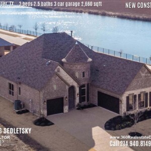 New Construction Home in Prosper, TX. Aerial Photos. Contact Oleg Sedletsky REALTOR - 214.940.8149 - www.360RealEstateDFW.com - JP & Associates Realtors 3 Beds, 2.5 Baths, 3 Car Garage, 2660 sqft Note! Information provided is deemed reliable, but is not guaranteed and should be independently verified. Price and Home Availability is subject to change without notice. Square footages are approximate.