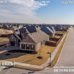 New Construction Home in Prosper, TX. Aerial Photos. Contact Oleg Sedletsky REALTOR - 214.940.8149 - www.360RealEstateDFW.com - JP & Associates Realtors 3 Beds, 2.5 Baths, 3 Car Garage, 2660 sqft Note! Information provided is deemed reliable, but is not guaranteed and should be independently verified. Price and Home Availability is subject to change without notice. Square footages are approximate.