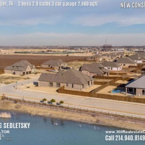 New Construction Home in Prosper, TX. Aerial Photos. Contact Oleg Sedletsky REALTOR - 214.940.8149 - www.360RealEstateDFW.com - JP & Associates Realtors 3 Beds, 2.5 Baths, 3 Car Garage, 2660 sqft Note! Information provided is deemed reliable, but is not guaranteed and should be independently verified. Price and Home Availability is subject to change without notice. Square footages are approximate.