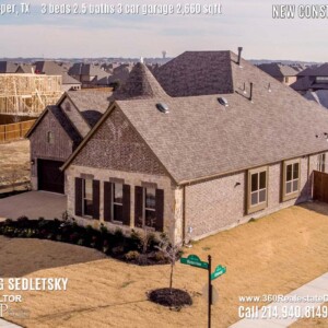 New Construction Home in Prosper, TX. Aerial Photos. Contact Oleg Sedletsky REALTOR - 214.940.8149 - www.360RealEstateDFW.com - JP & Associates Realtors 3 Beds, 2.5 Baths, 3 Car Garage, 2660 sqft Note! Information provided is deemed reliable, but is not guaranteed and should be independently verified. Price and Home Availability is subject to change without notice. Square footages are approximate.