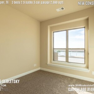 New Construction Home in Prosper, TX. Contact Oleg Sedletsky REALTOR - 214.940.8149 - www.360RealEstateDFW.com - JP & Associates Realtors 3 Beds, 2.5 Baths, 3 Car Garage, 2660 sqft Note! Information provided is deemed reliable, but is not guaranteed and should be independently verified. Price and Home Availability is subject to change without notice. Square footages are approximate.